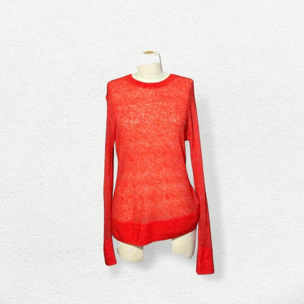 Everlane the Air Alpaca Relaxed Crew Top in Fiery Red